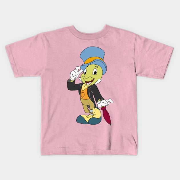 Jiminy Cricket Kids T-Shirt by Megan Olivia